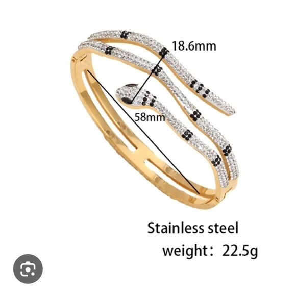 Elegant Gold and Silver Snake Bracelet - Picture 2 of 4